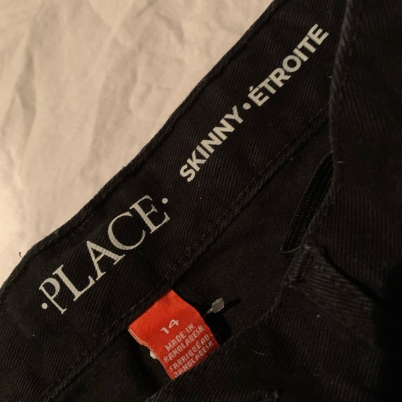 PLACE Black Skinny Jeans 14 kids/xs womens - Picture 3 of 3